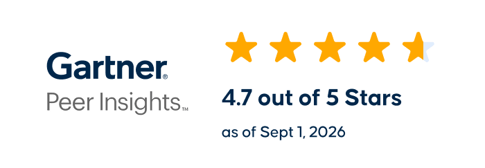 Gartner 4.7 out of 5 stars rating as of September 1, 2026
