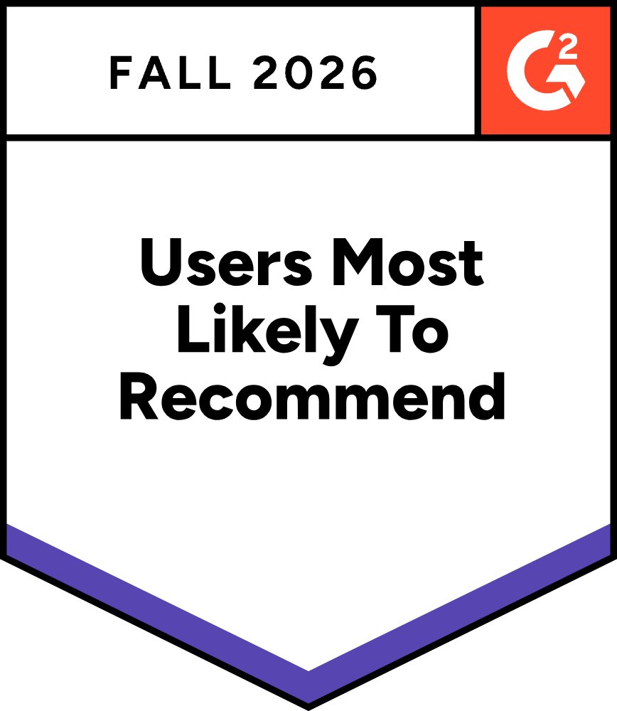 G2 Users Most Likely to Recommend Award